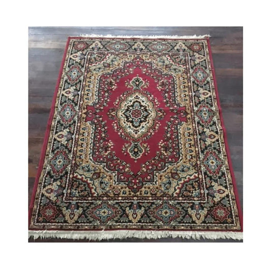 Burgundy with Fringe Rug